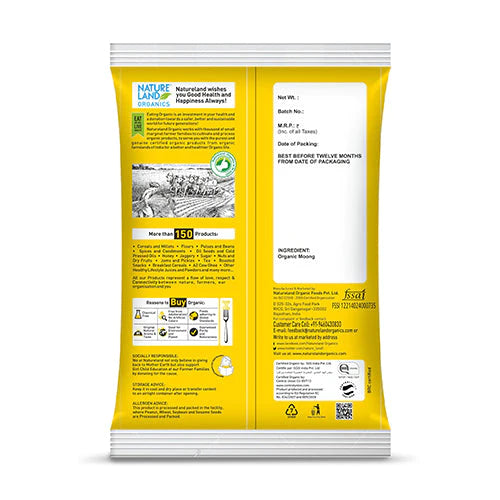NatureLand Organic Moong Split Washed 500g-2