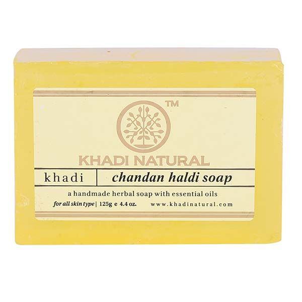 Khadi Natural Herbal Chandan Haldi Soap 125g-1