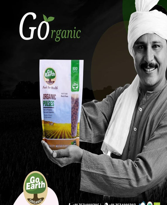 Go Earth Organic Black Chickpeas (Kala Chana) 500g-1