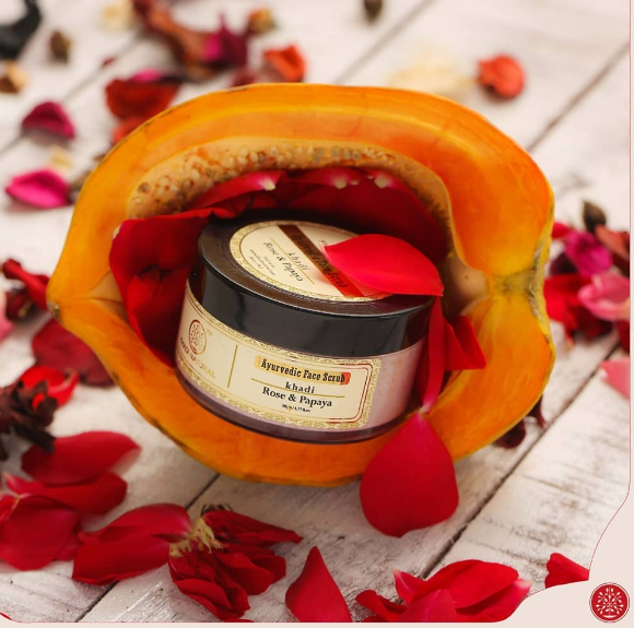 Khadi Natural Rose Papaya Face Scrub 50g-0