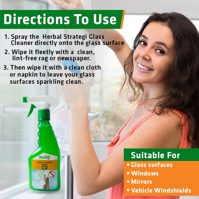 Herbal Strategi Glass cleaner Spray, 500ml