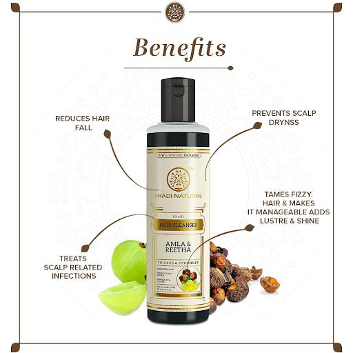 Khadi Natural Herbal Amla & Reetha Hair Cleanser 210 ml - 6