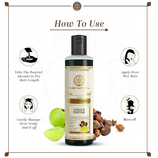 Khadi Natural Herbal Amla & Reetha Hair Cleanser 210 ml - 7