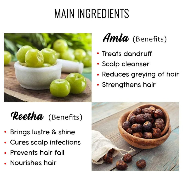 Khadi Natural Herbal Amla & Reetha Hair Cleanser 210ml-4