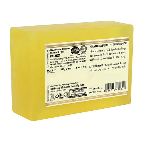 Khadi Natural Herbal Chandan Haldi Soap 125g-3
