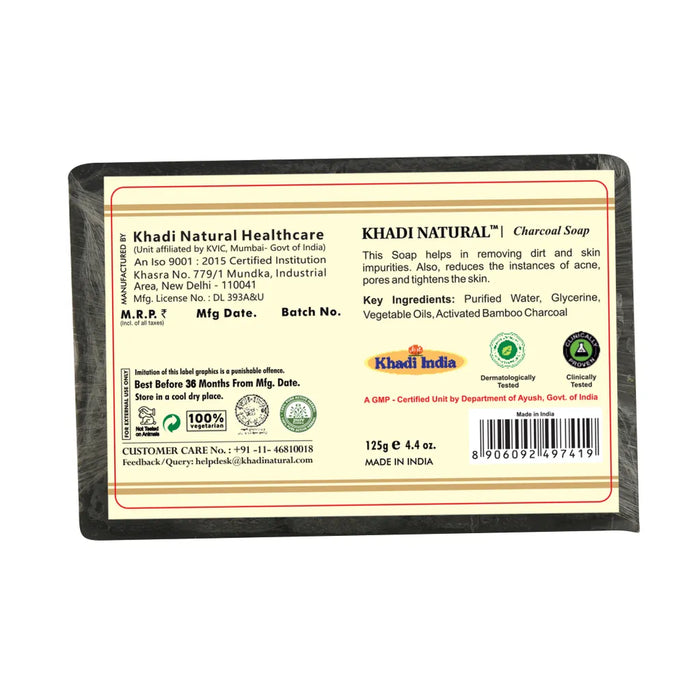 Khadi Natural Herbal Charcoal Soap 125g-2