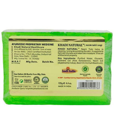 Khadi Natural Herbal Neem-Tulsi Soap 125g-3