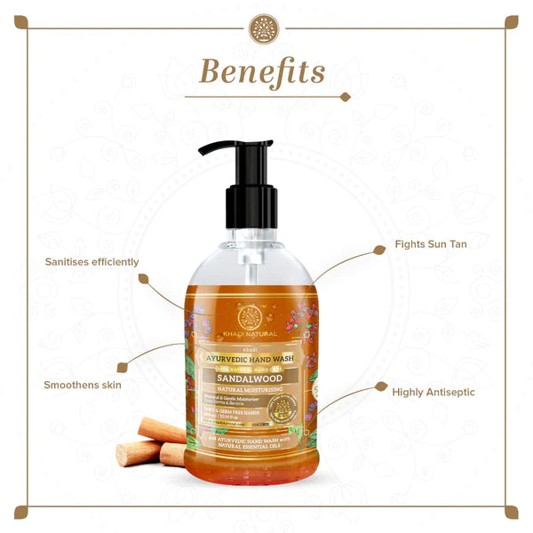 Khadi Natural Moisturizing Sandalwood Hand Wash 300ml-4