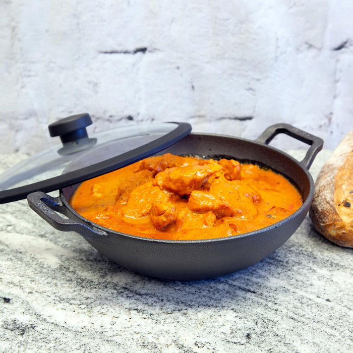 Meyer Pre Seasoned Cast Iron 20cm Deep Kadai