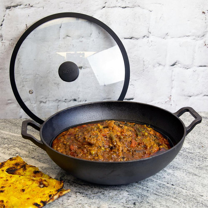 Meyer Pre Seasoned Cast Iron 24 cm Deep Kadai - 1