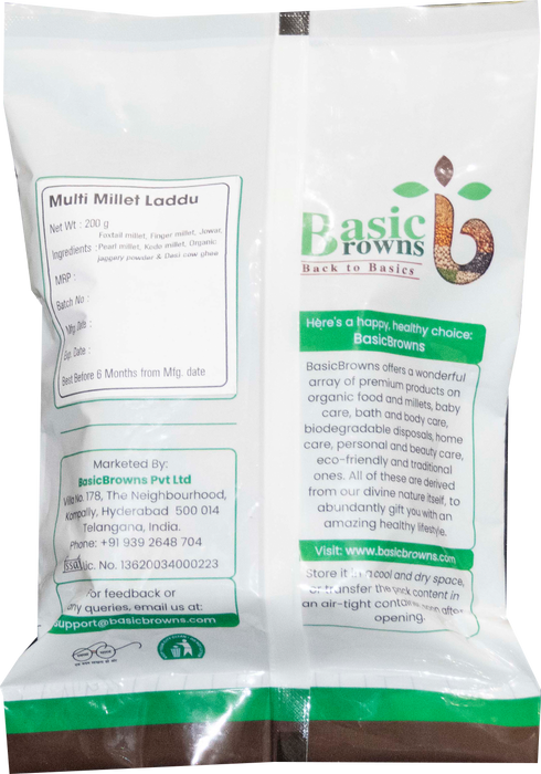 BasicBrowns Multi Millet Laddu 200g_B