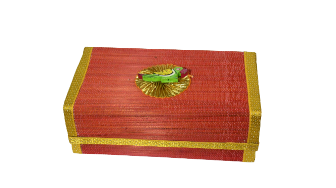 Red Bamboo Button Box 3*9*5 Inch