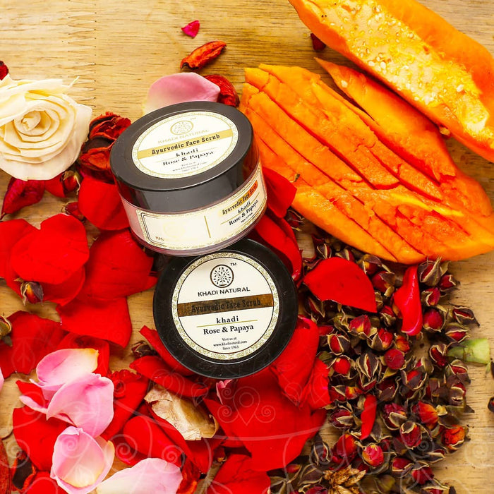 Khadi Natural Rose Papaya Face Scrub 50g-1