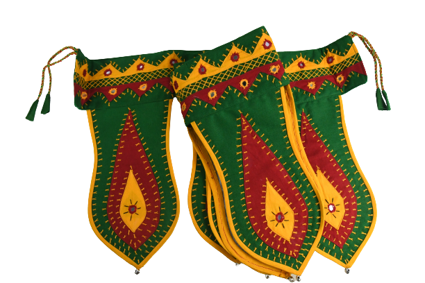 Green & Yellow Thouran Gungru 11*5.5 Inch