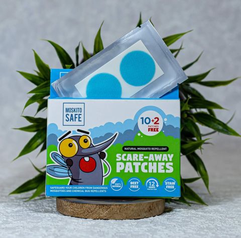 Moskito Safe Scare Away Natural Mosquito Repellent Patches  (10+2) Patches-1