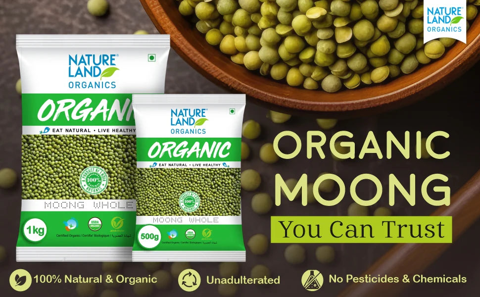 NatureLand Organic Moong Whole 1Kg