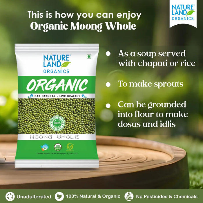 NatureLand Organic Moong Whole 1Kg