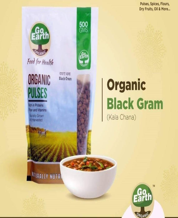 Go Earth Organic Black Chickpeas (Kala Chana) 500g-2