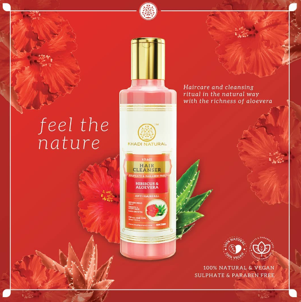 Khadi Natural Hibiscus & Aloevera Hair Cleanser 210ml-6
