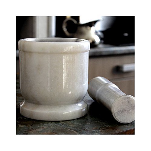 White Marble Mortar and Pestle Set - 4 Inch