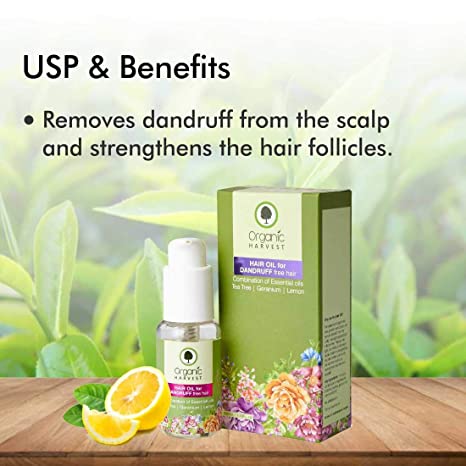 Organic Harvest Hair Oil For Dandruff Free Hair, 50ml