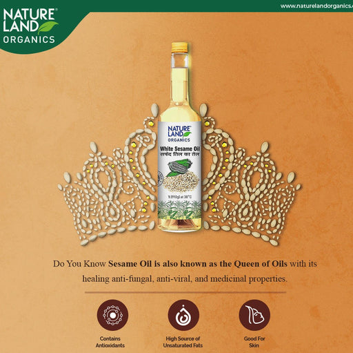 NatureLand Organic White Sesame Oil 1L-1
